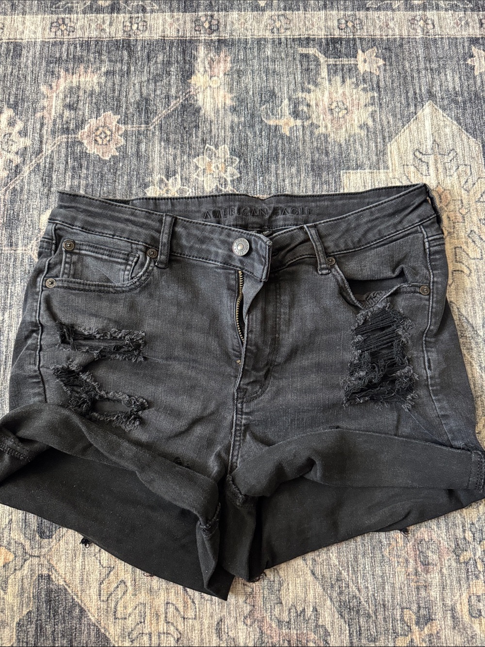 American Eagle Outfitters Black Stretch Denim Shorts